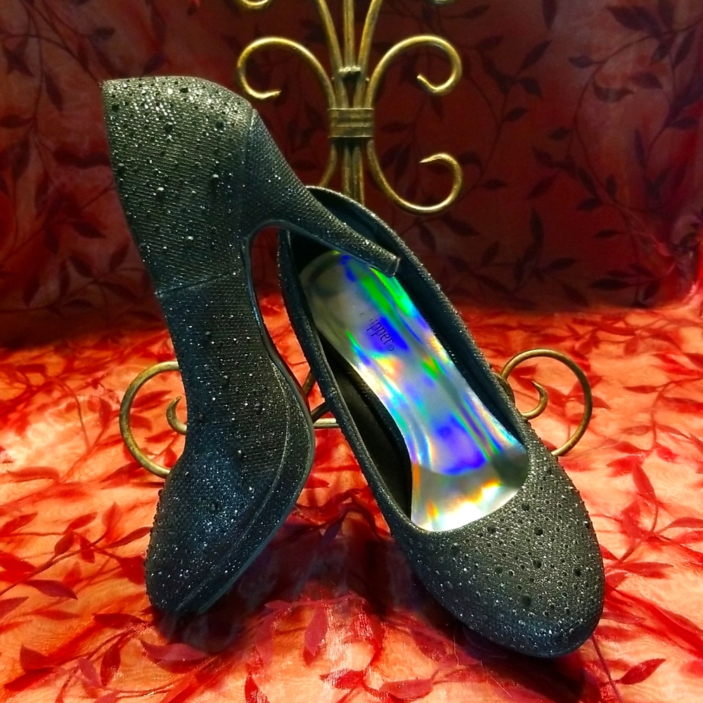 Black Sparkle Heels
